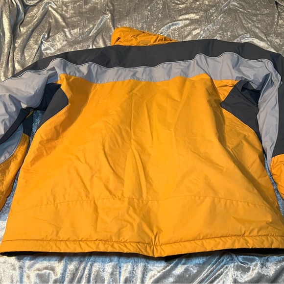 Columbia Yellow & Gray Coat Mens XXL with Hood Waterproof 206 XM5768 - Picture 8 of 12